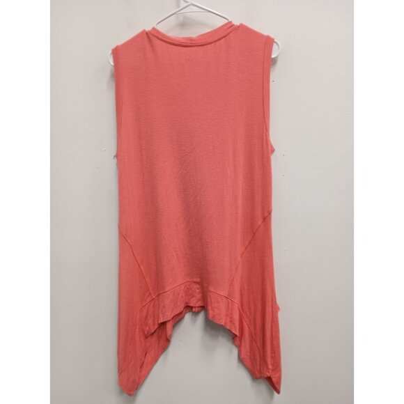 LOGO Lori Goldstein Womens Lagenlook Tunic Top Medium Pink Sleeveless Button Up - Picture 6 of 7